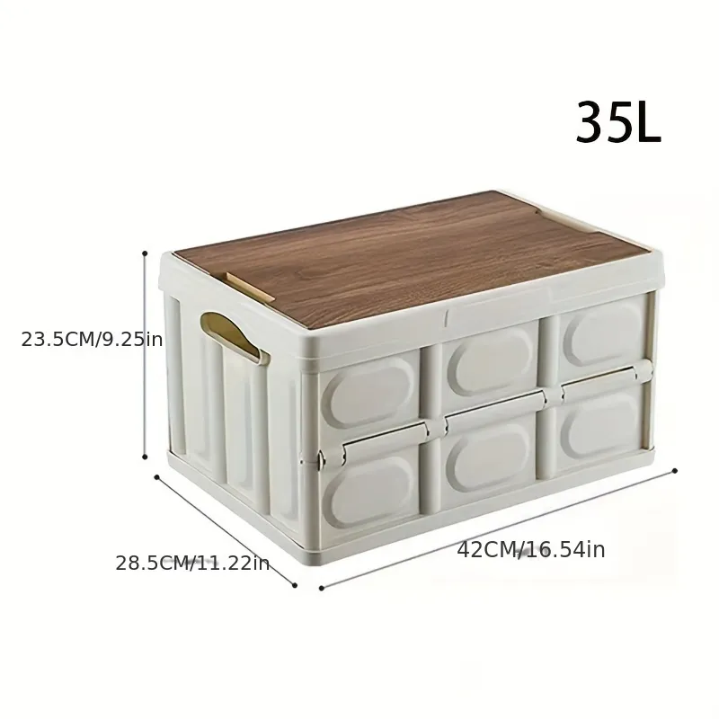 Fashionable And Easy-to-use Outdoor Folding Storage Box, Multi-functional Car Storage Box, Household Glove Box Storage Basket, Portable Folding Camping Box-35L Single Pack