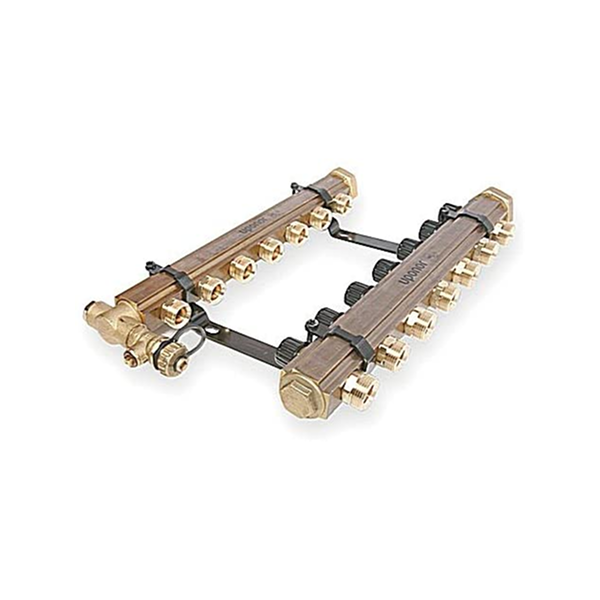 Uponor Wirsbo A2660600 TruFLOW Jr. Manifold Assembly with Balancing Valves & Valveless - Radiant Heating & Cooling, 6-Loop